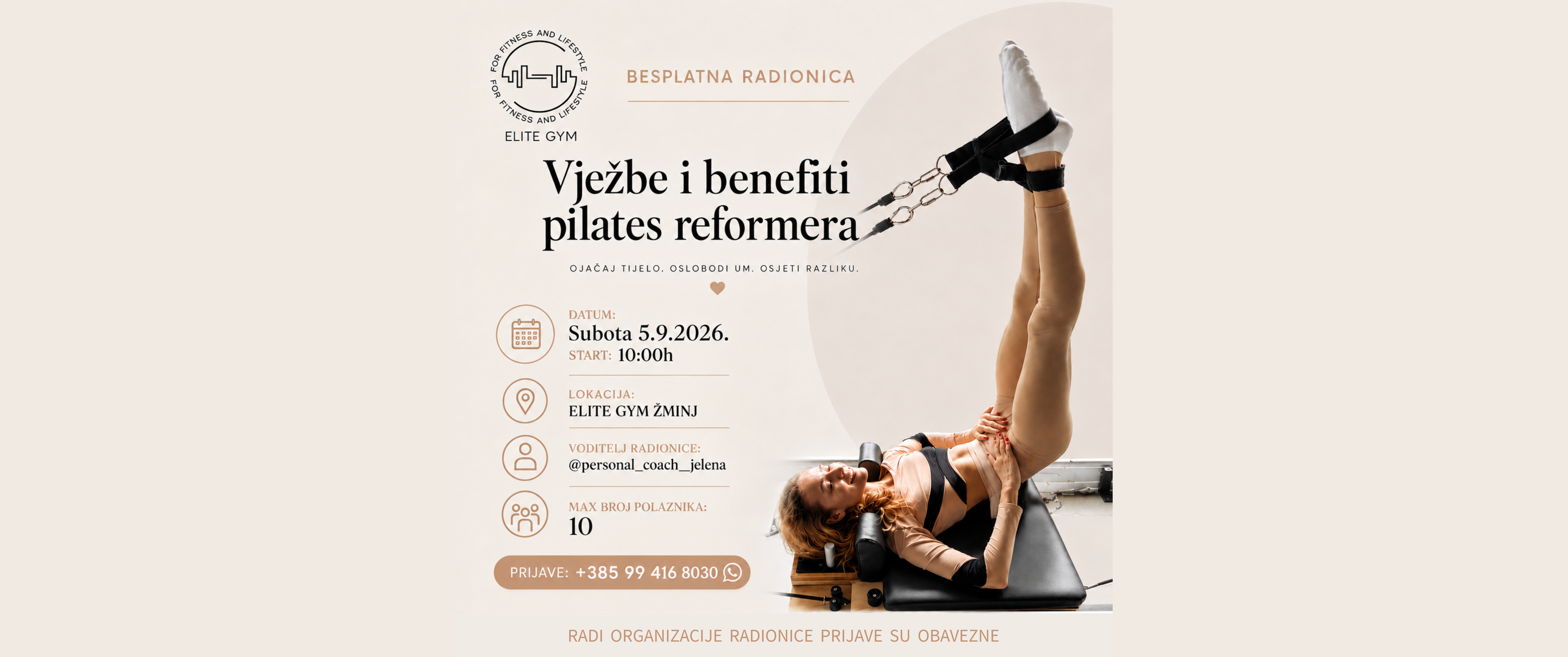 Free Workshop – Pilates Reformer Exercises and Benefits