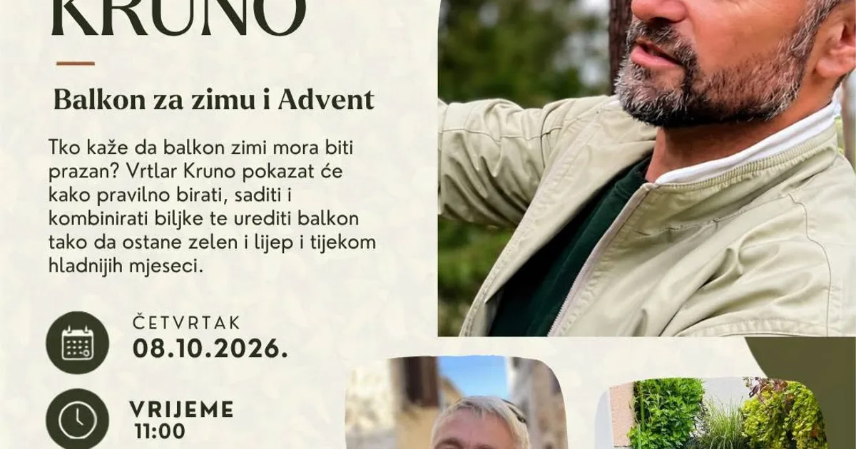 Besplatna radionica – Vrtlar Kruno: „Balkon za zimu i Advent"