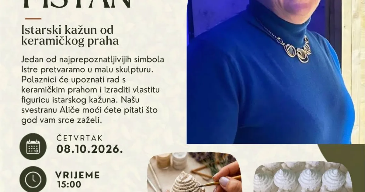 Besplatna radionica – Alice Pištan: Istarski kažun od keramičkog praha