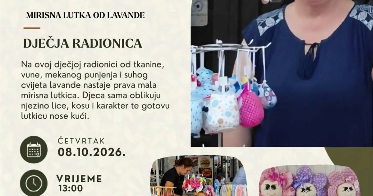 Besplatna dječja radionica – Helga Diklić: Mirisna lutka od lavande