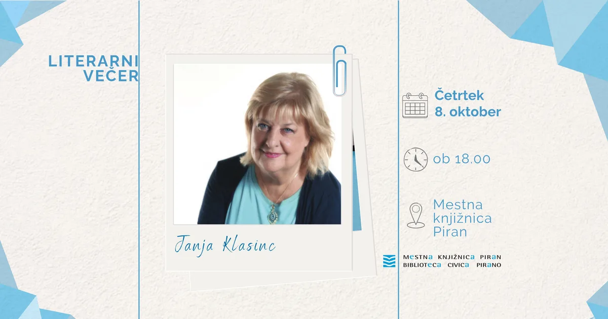 Književna večer s Janjom Klasinc