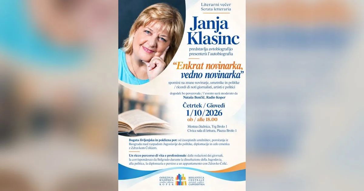 Janja Klasinc predstavlja autobiografiju „Jednom novinarka, uvijek novinarka”