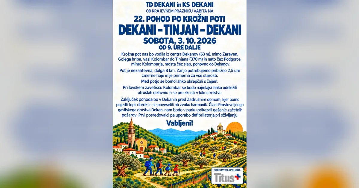 22. pohod kružnom stazom Dekani – Tinjan – Dekani
