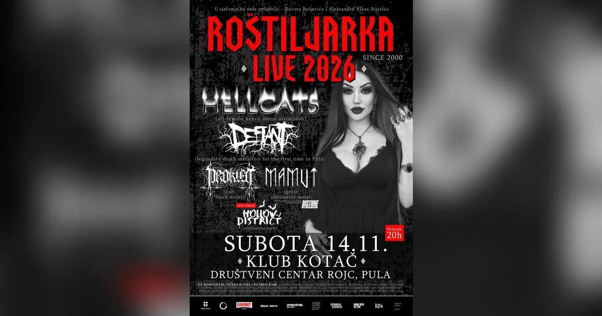 Roštiljarka Live 2026 – 26. godina metala i rocka @ Klub Kotač