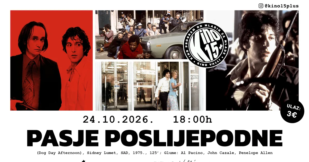 Cinema 15+: Quel pomeriggio di un giorno da cani (S. Lumet, USA, 1975, 125')
