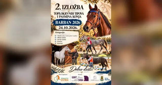 2. izložba toplokrvnih tipova i pasmina konja – Barban 2026.