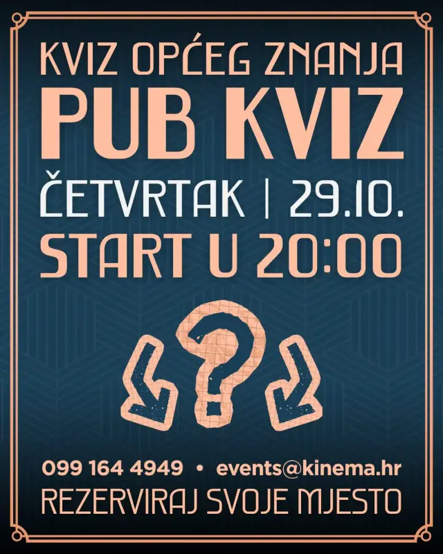 Pub kviz općeg znanja @ Kinema Pub Pula